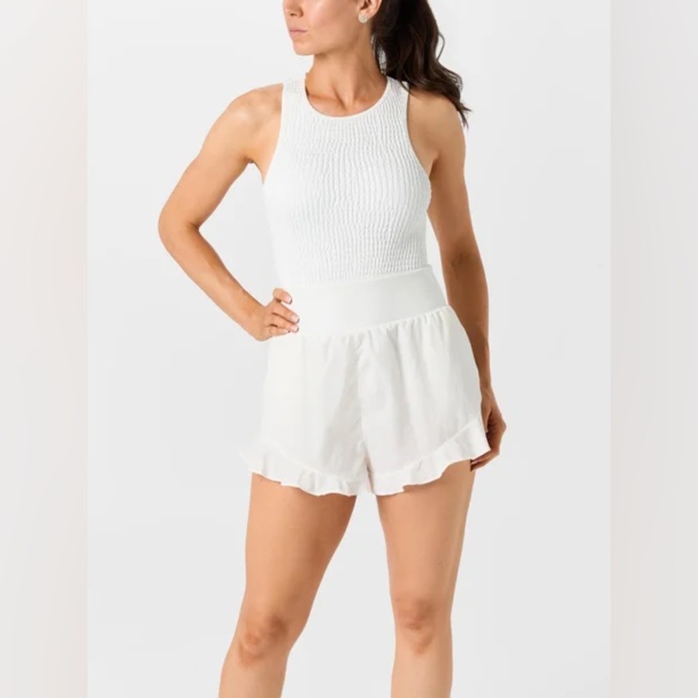 Free People Movement Breathless‎ Romper Size Medium White Sleeveless